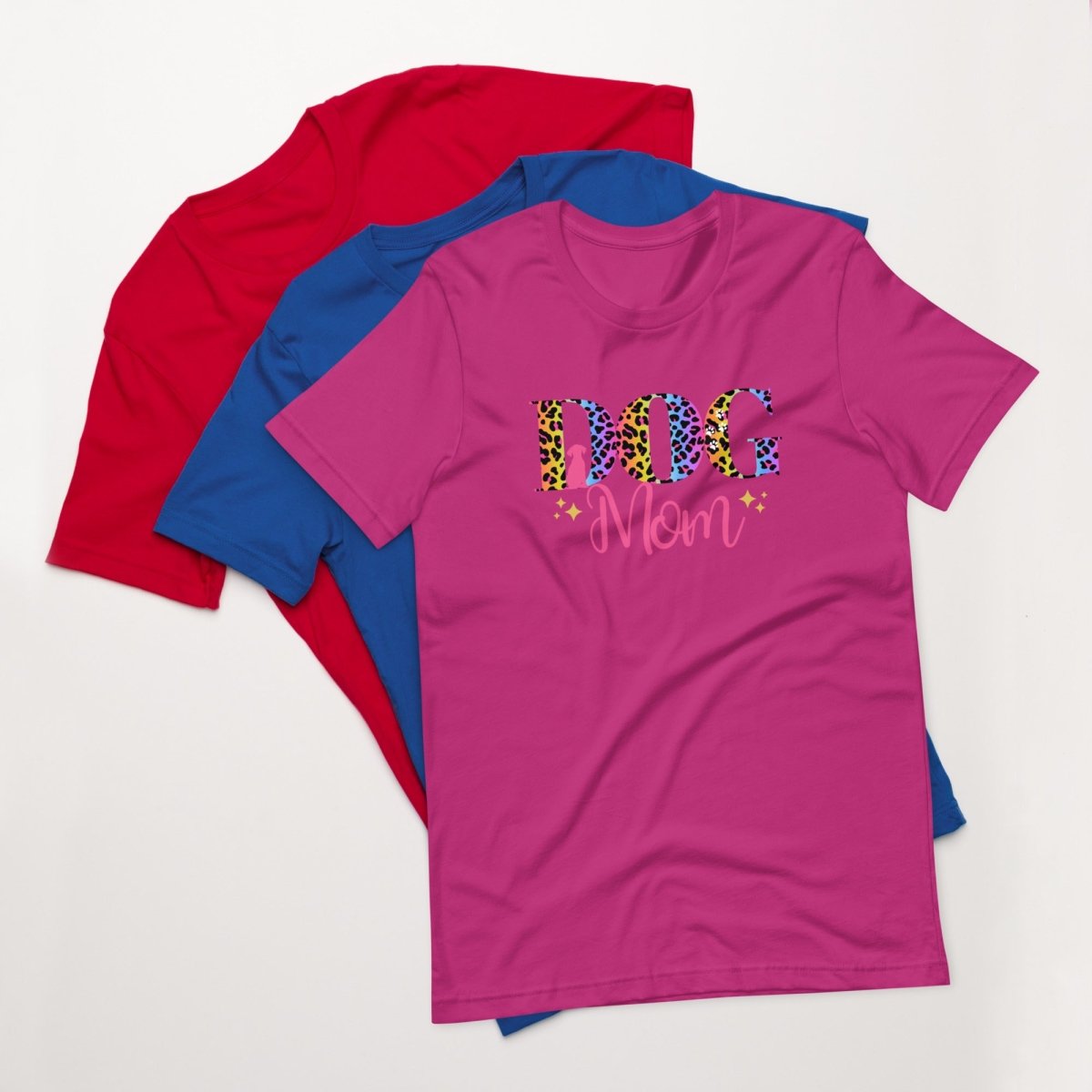 Dog Mom Leopard and Stars T-Shirt - DoggyLoveandMore