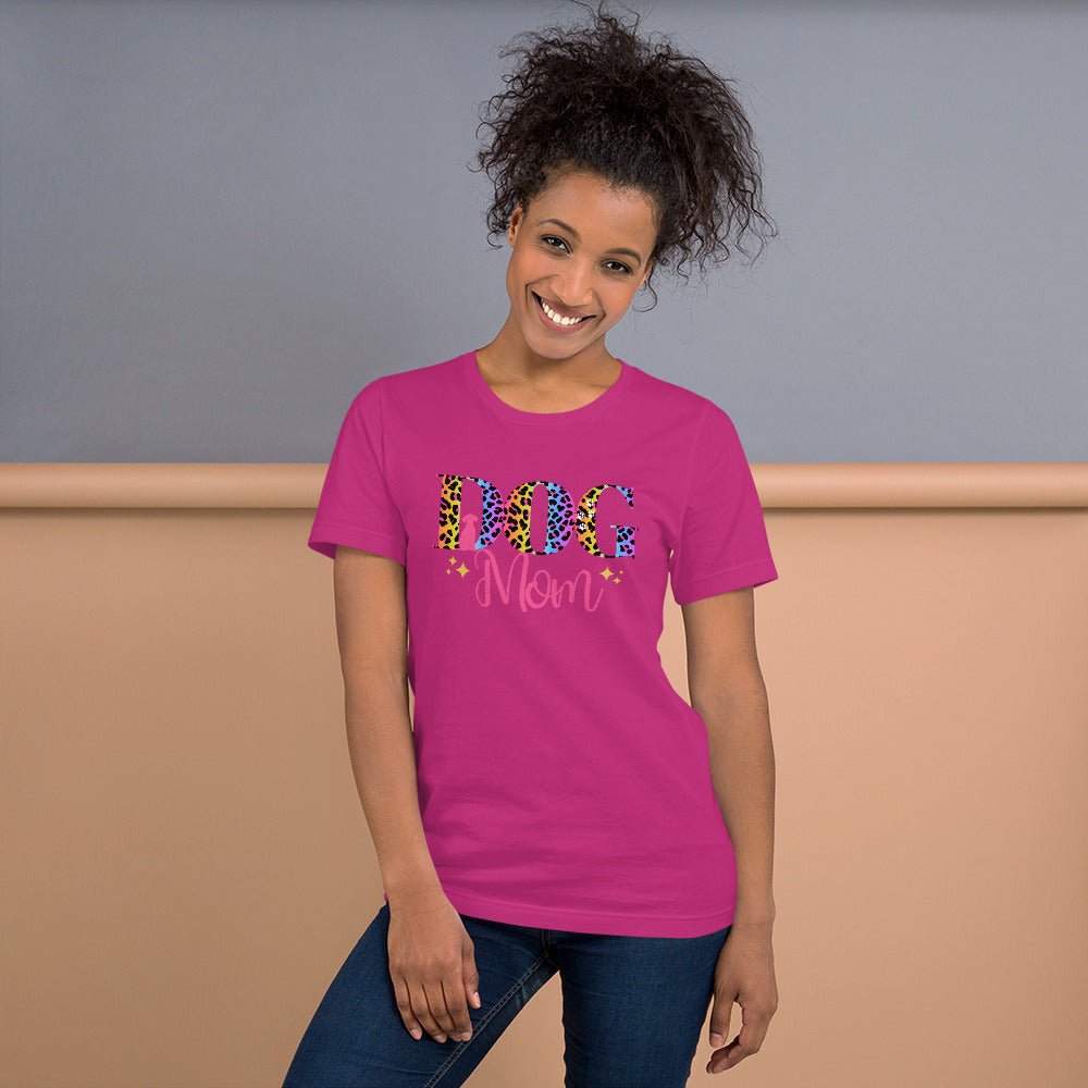 Dog Mom Leopard and Stars T-Shirt - DoggyLoveandMore