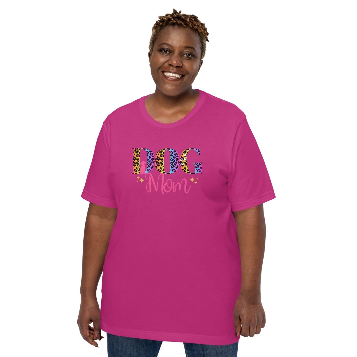 Dog Mom Leopard and Stars T-Shirt - DoggyLoveandMore