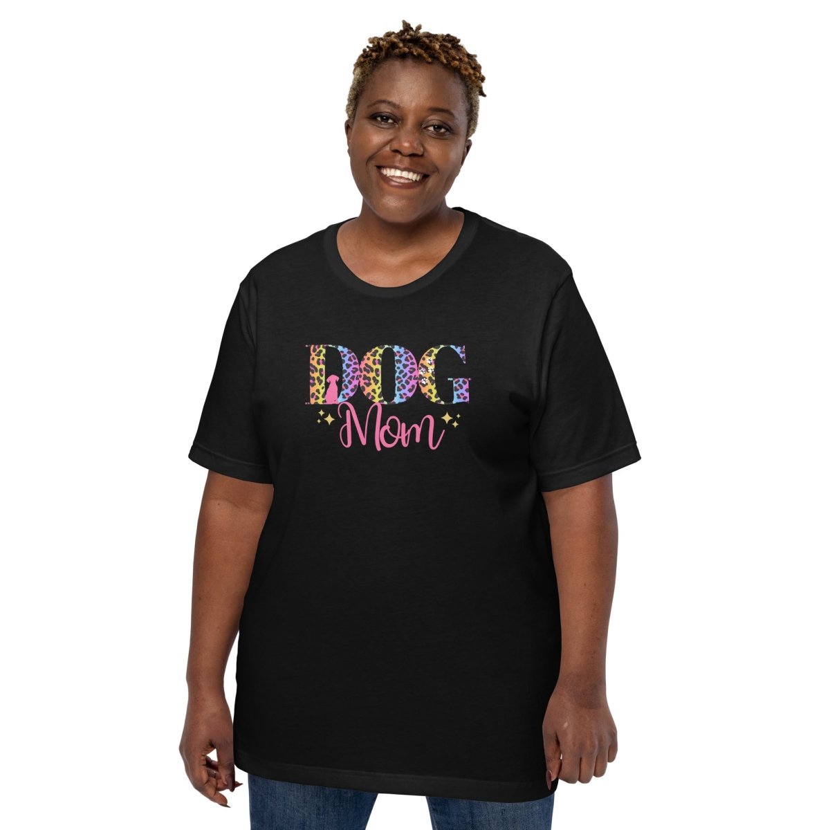 Dog Mom Leopard and Stars T-Shirt - DoggyLoveandMore