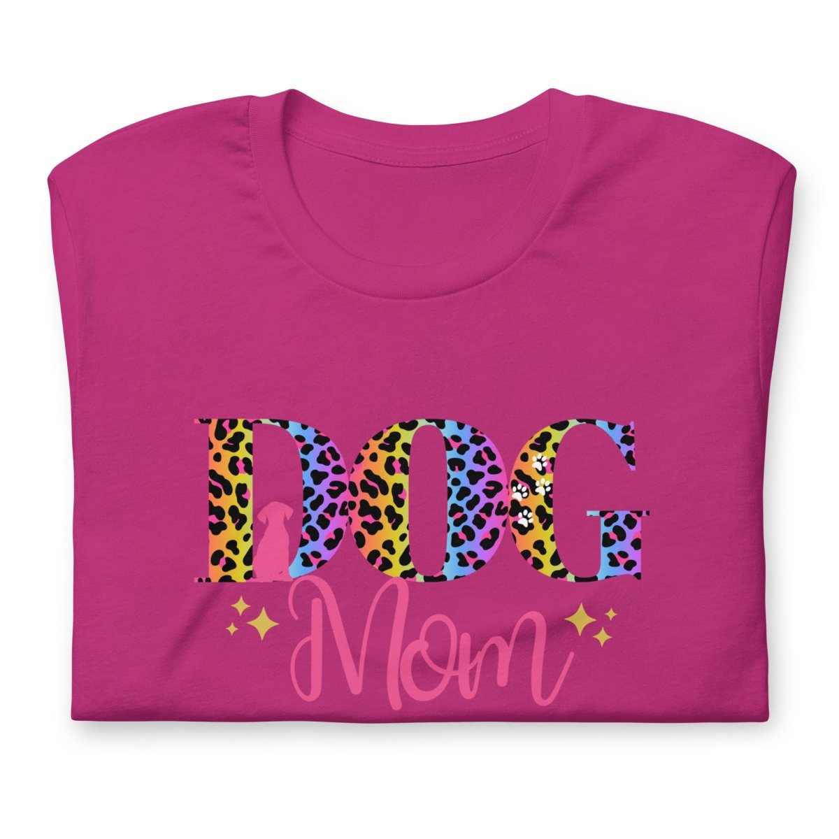 Dog Mom Leopard and Stars T-Shirt - DoggyLoveandMore