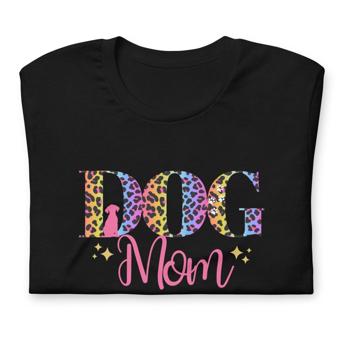 Dog Mom Leopard and Stars T-Shirt - DoggyLoveandMore