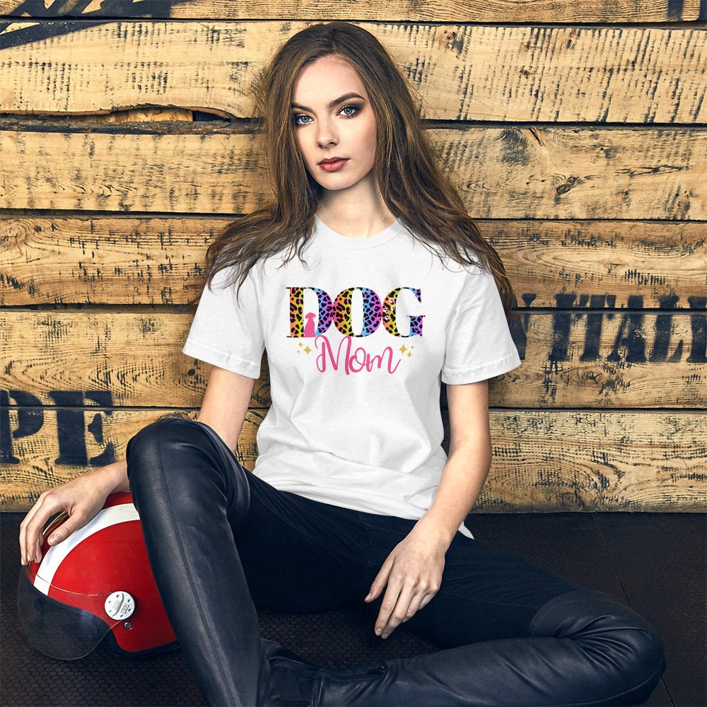 Dog Mom Leopard and Stars T-Shirt - DoggyLoveandMore