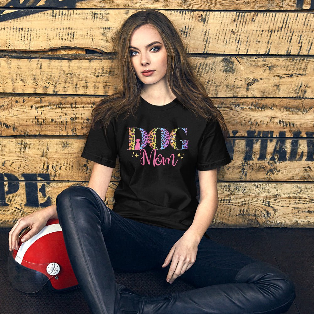 Dog Mom Leopard and Stars T-Shirt - DoggyLoveandMore