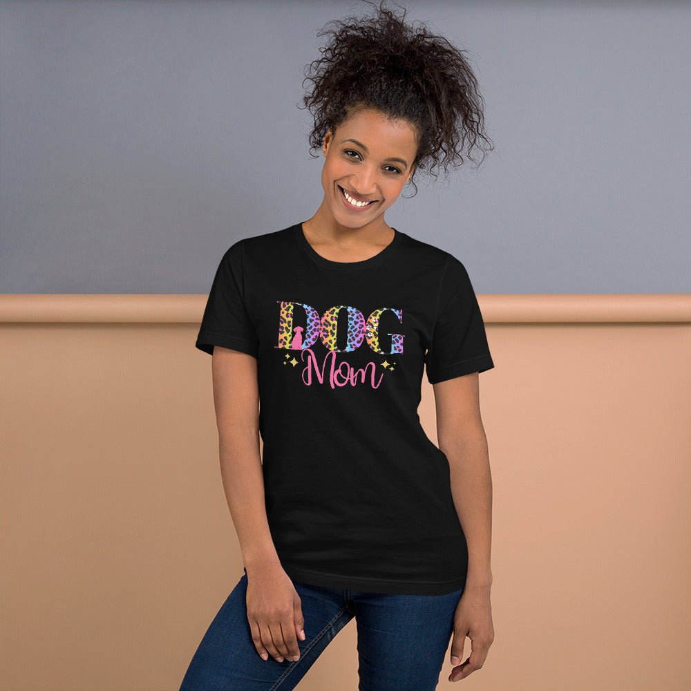 Dog Mom Leopard and Stars T-Shirt - DoggyLoveandMore