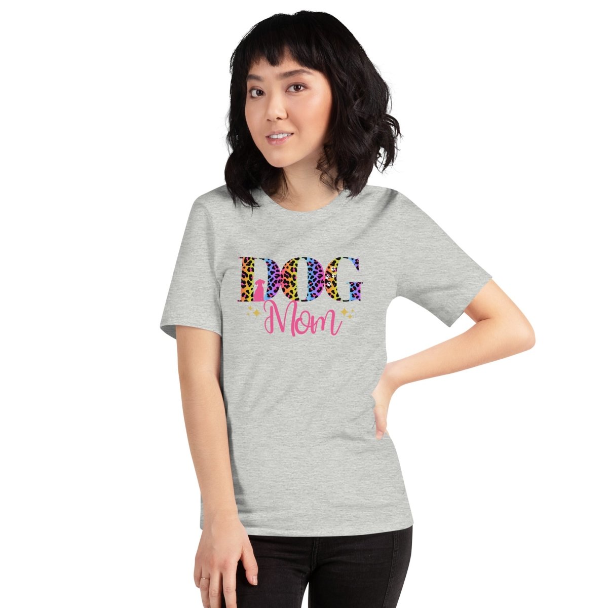 Dog Mom Leopard and Stars T-Shirt - DoggyLoveandMore