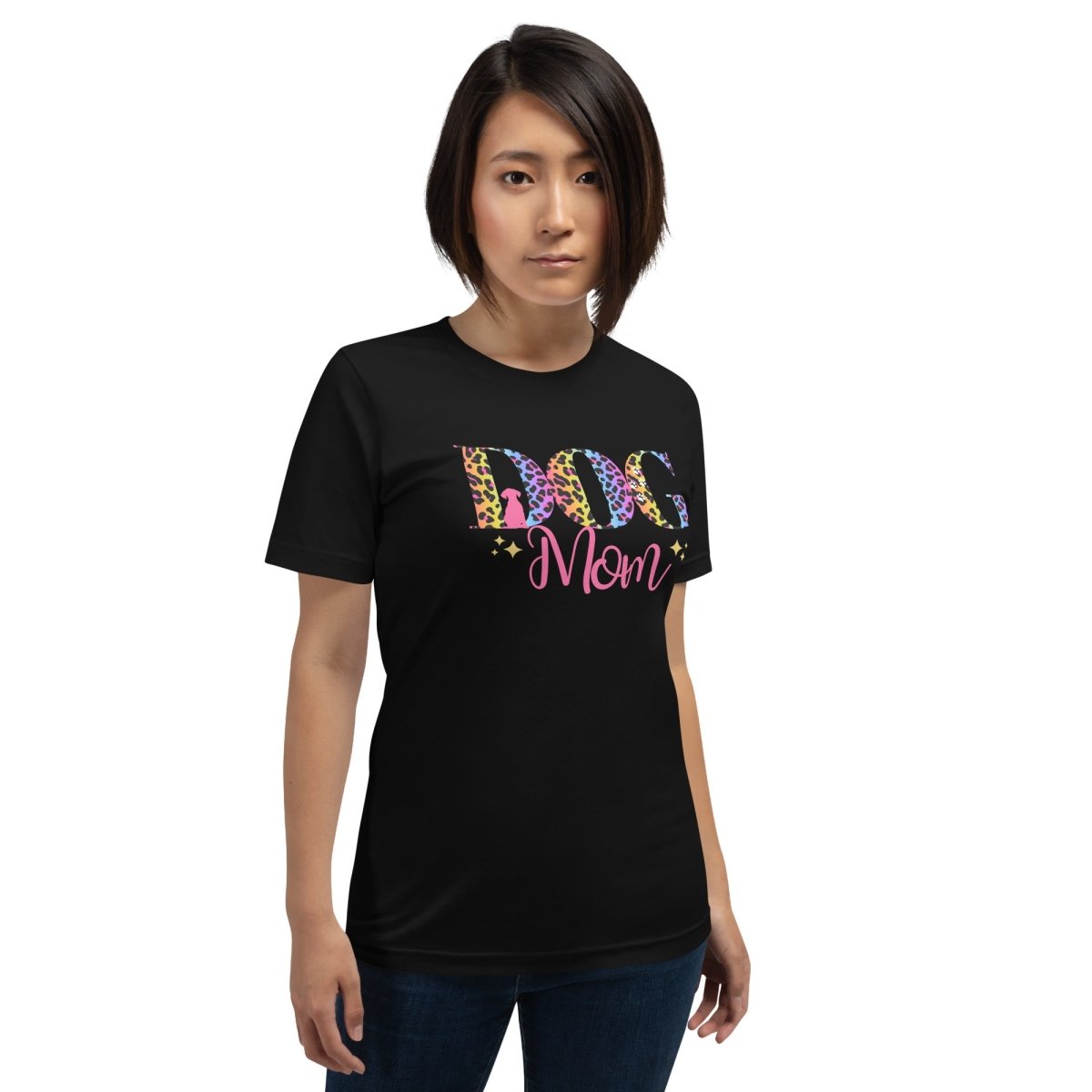 Dog Mom Leopard and Stars T-Shirt - DoggyLoveandMore