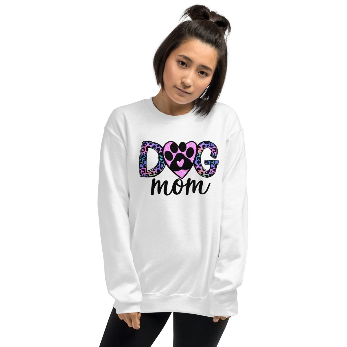 Dog Mom Leopard Paw Sweatshirt - DoggyLoveandMore