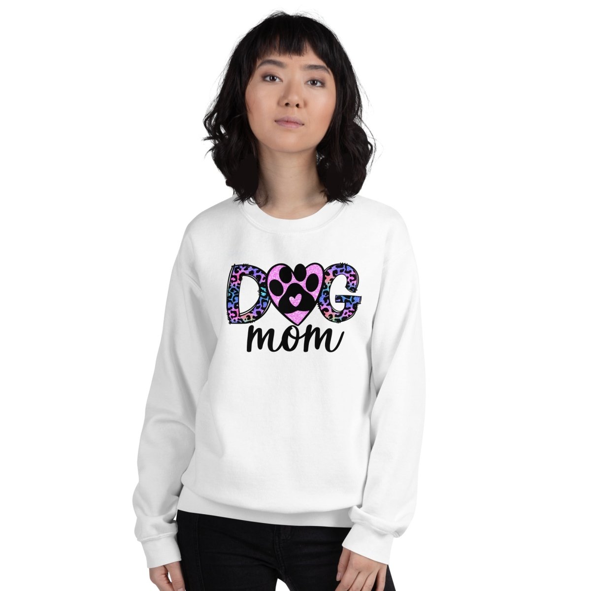 Dog Mom Leopard Paw Sweatshirt - DoggyLoveandMore