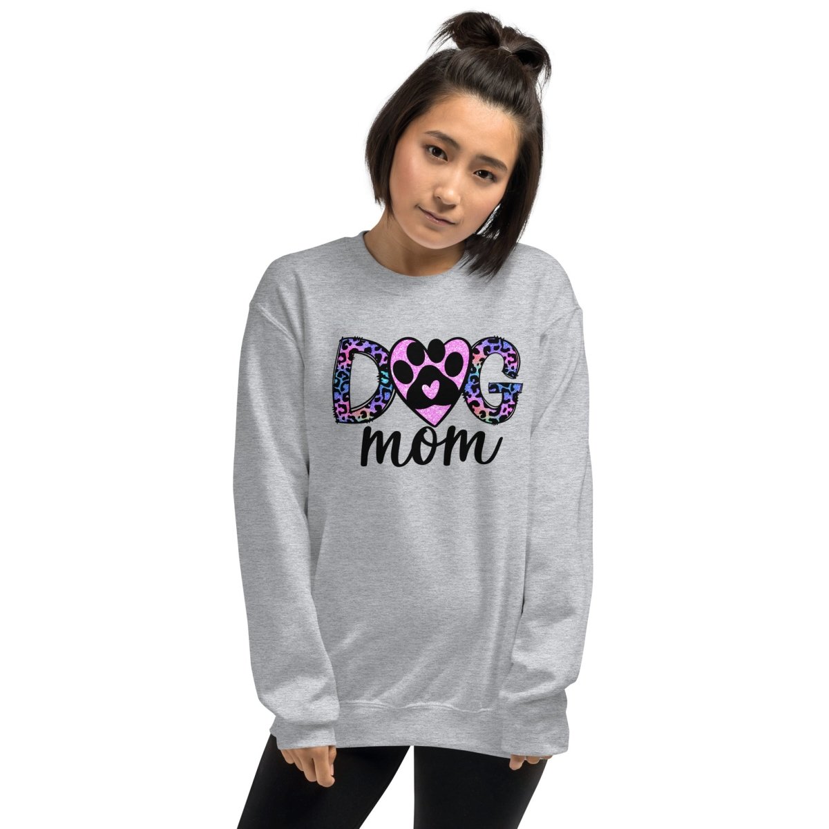 Dog Mom Leopard Paw Sweatshirt - DoggyLoveandMore