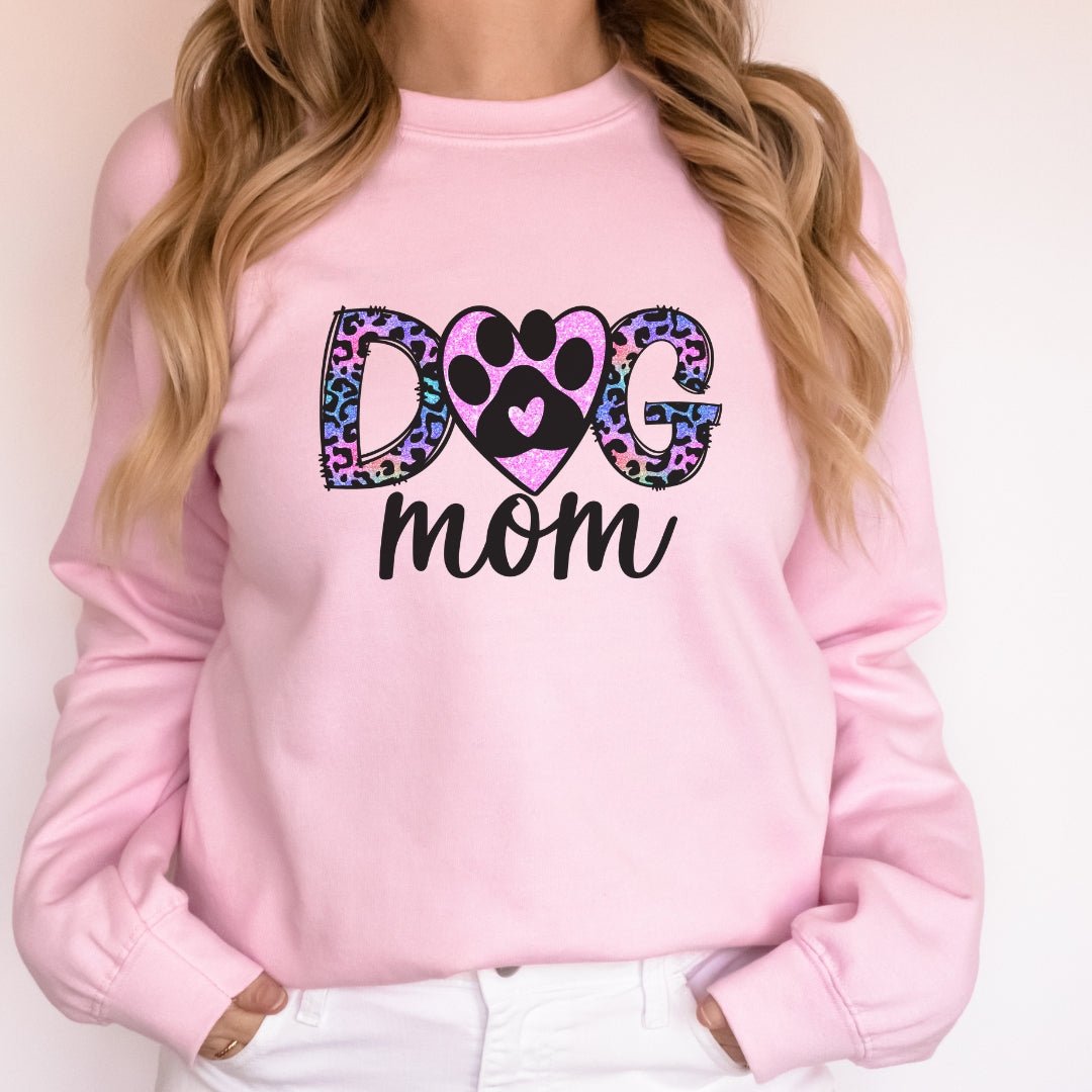 Dog Mom Leopard Paw Sweatshirt - DoggyLoveandMore