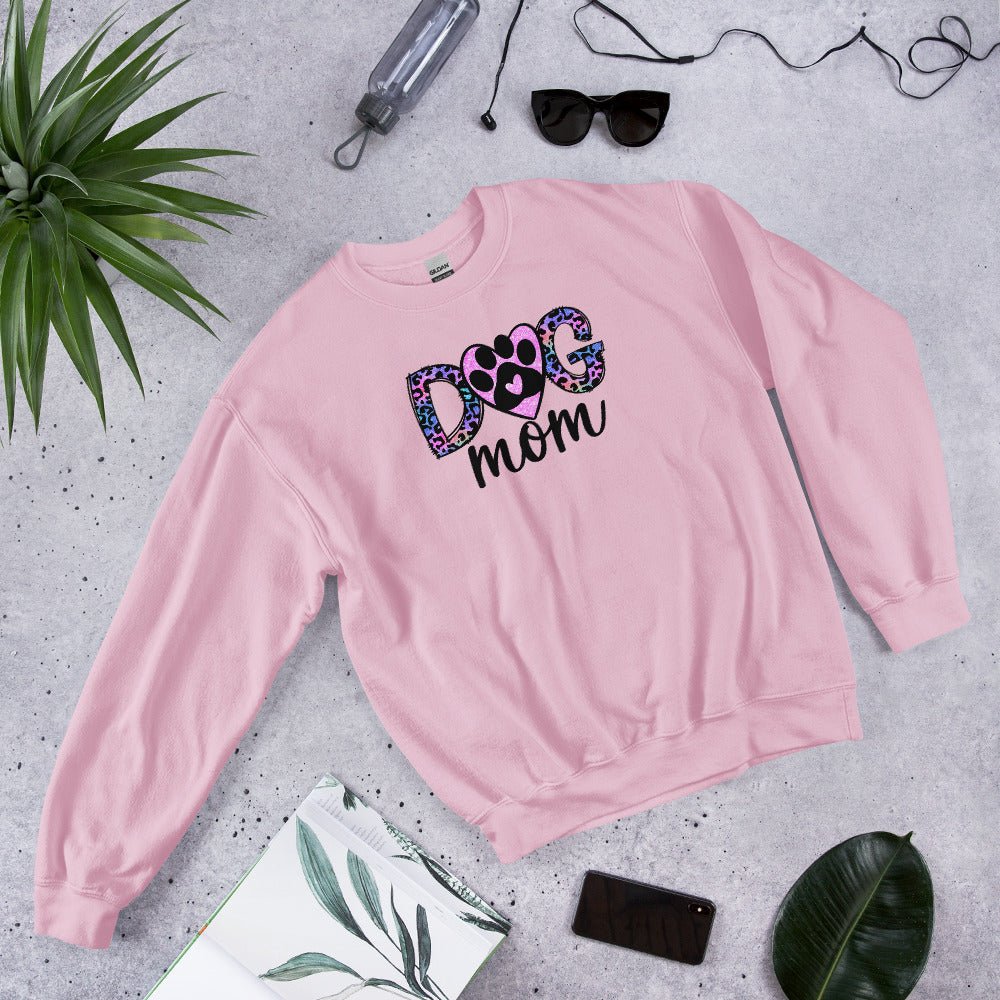 Dog Mom Leopard Paw Sweatshirt - DoggyLoveandMore
