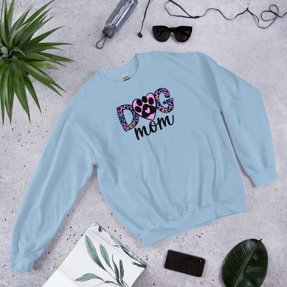 Dog Mom Leopard Paw Sweatshirt - DoggyLoveandMore