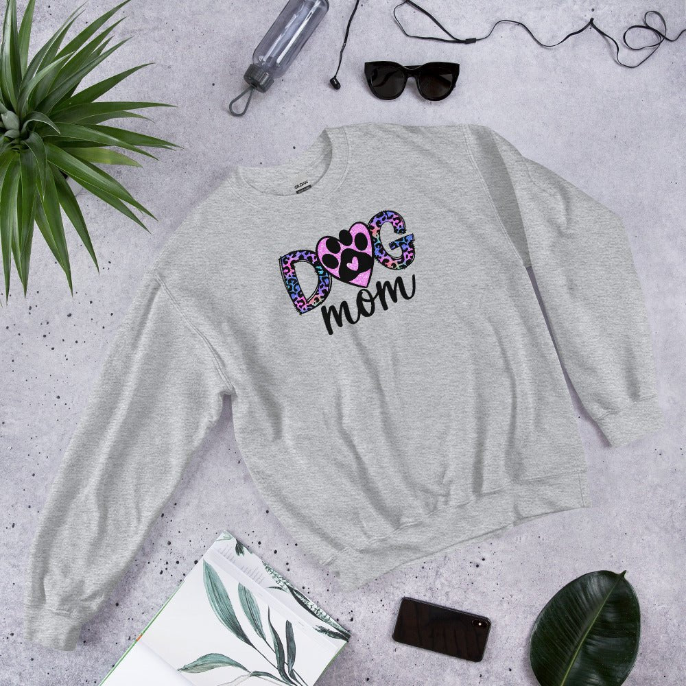 Dog Mom Leopard Paw Sweatshirt - DoggyLoveandMore