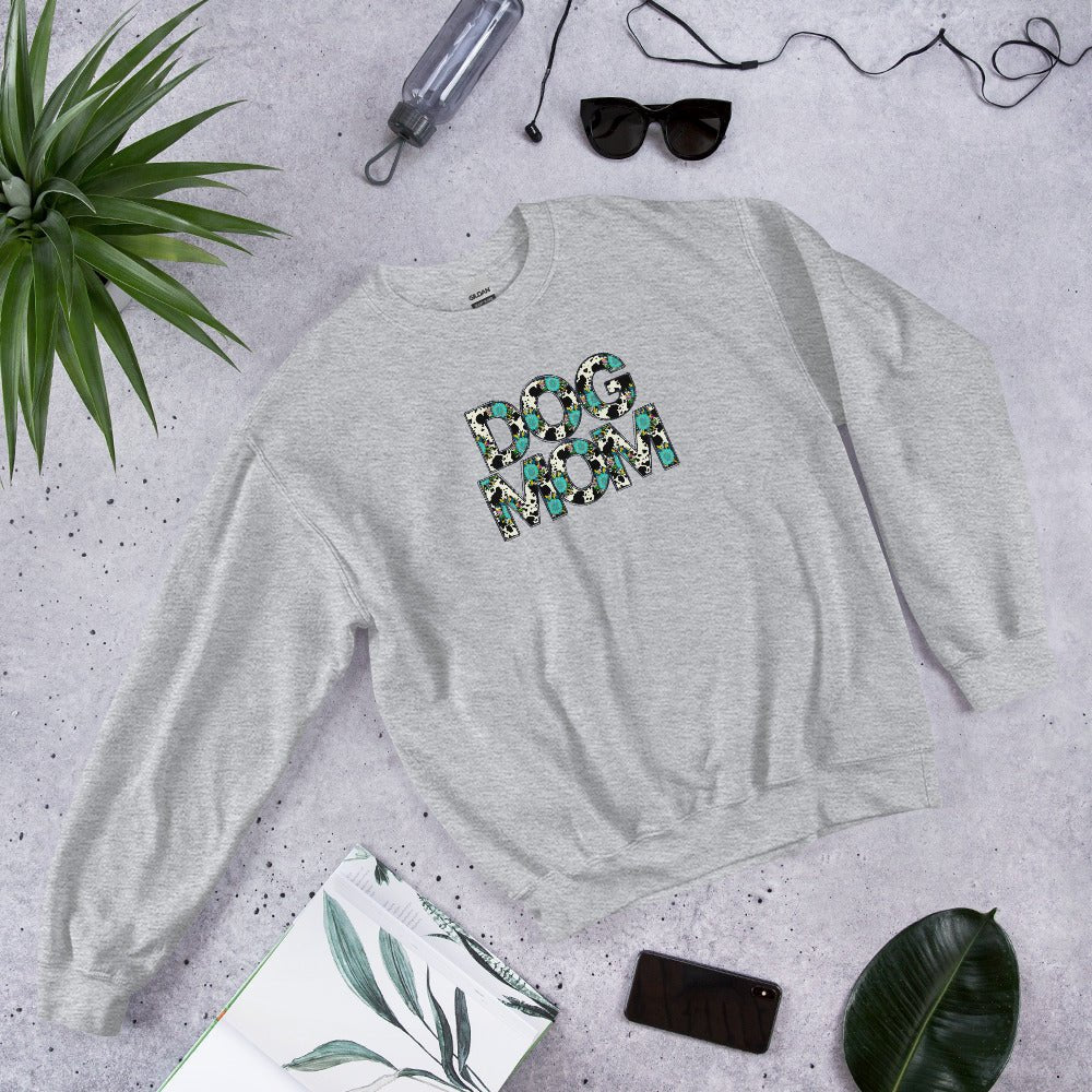 Dog Mom Teal Sunflower Sweatshirt - DoggyLoveandMore