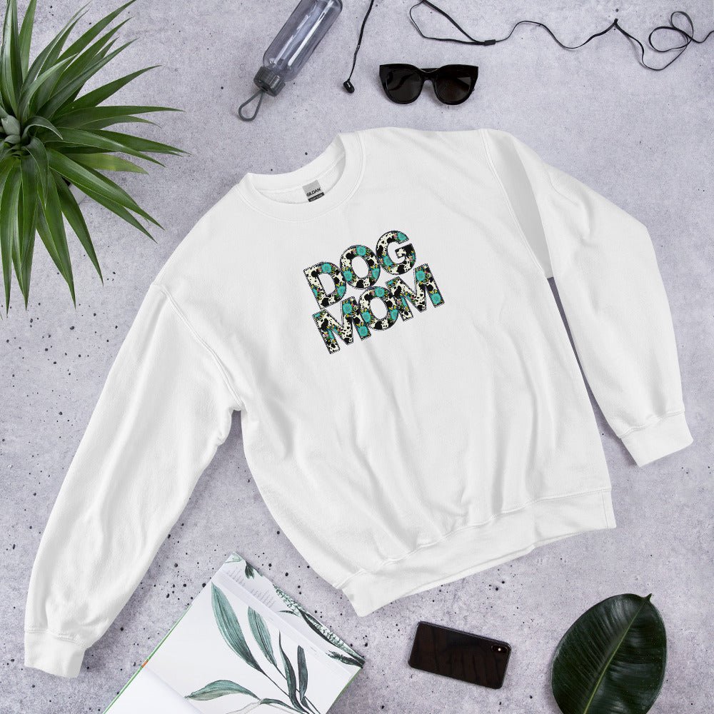 Dog Mom Teal Sunflower Sweatshirt - DoggyLoveandMore