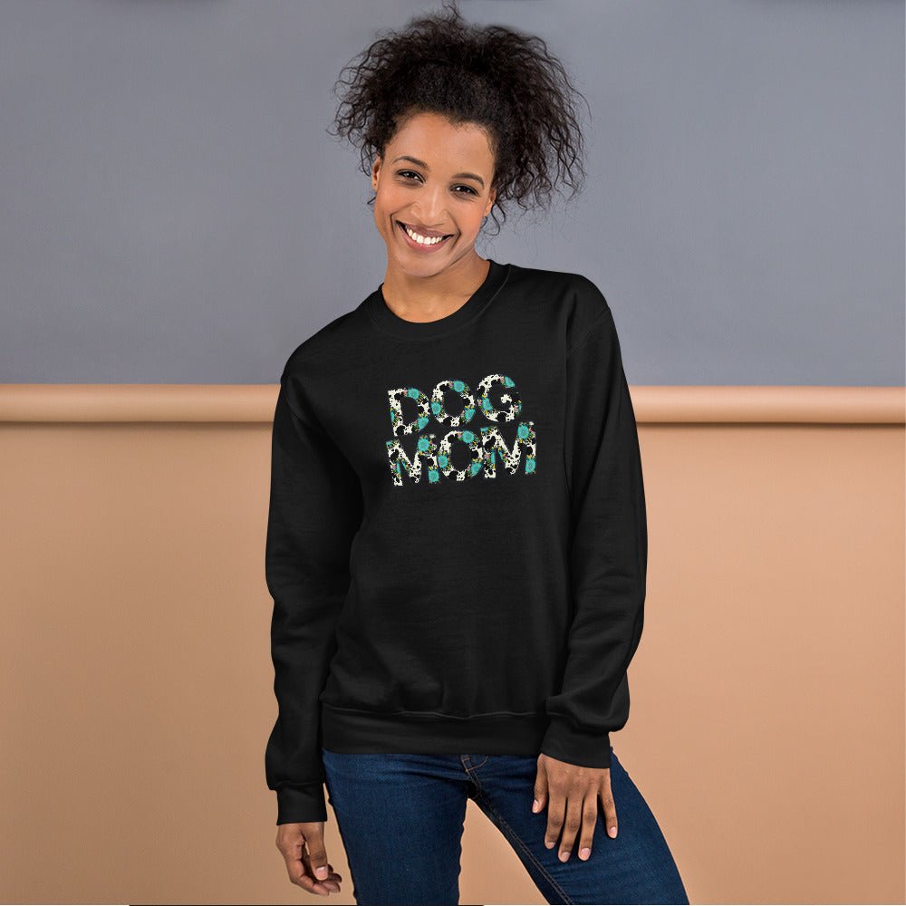 Dog Mom Teal Sunflower Sweatshirt - DoggyLoveandMore