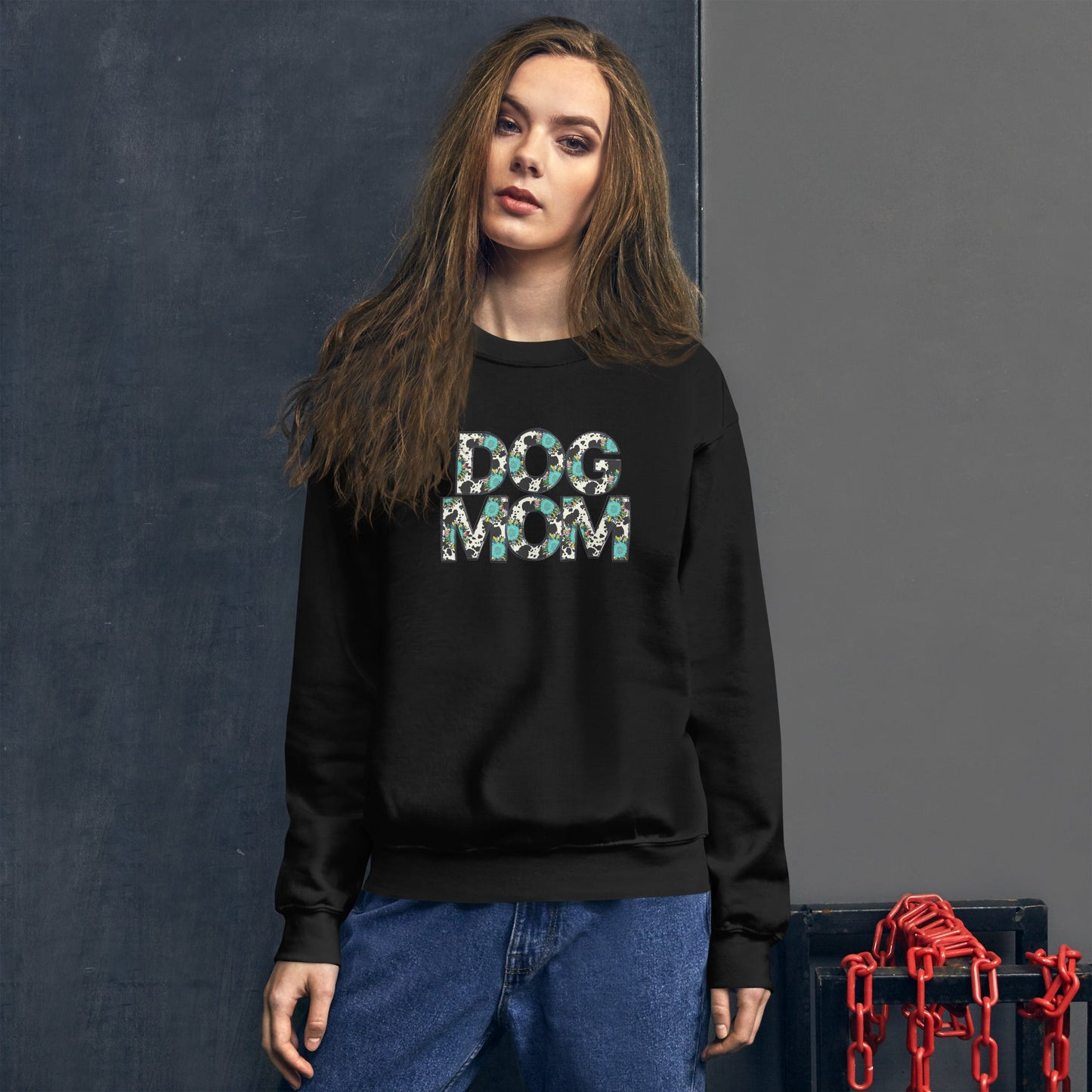 Dog Mom Teal Sunflower Sweatshirt - DoggyLoveandMore