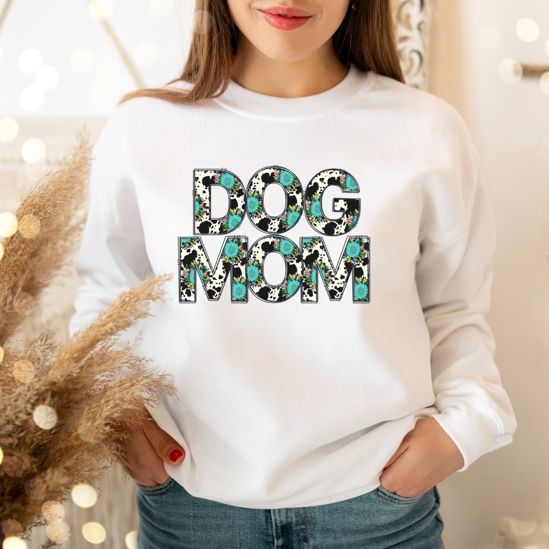 Dog Mom Teal Sunflower Sweatshirt - DoggyLoveandMore