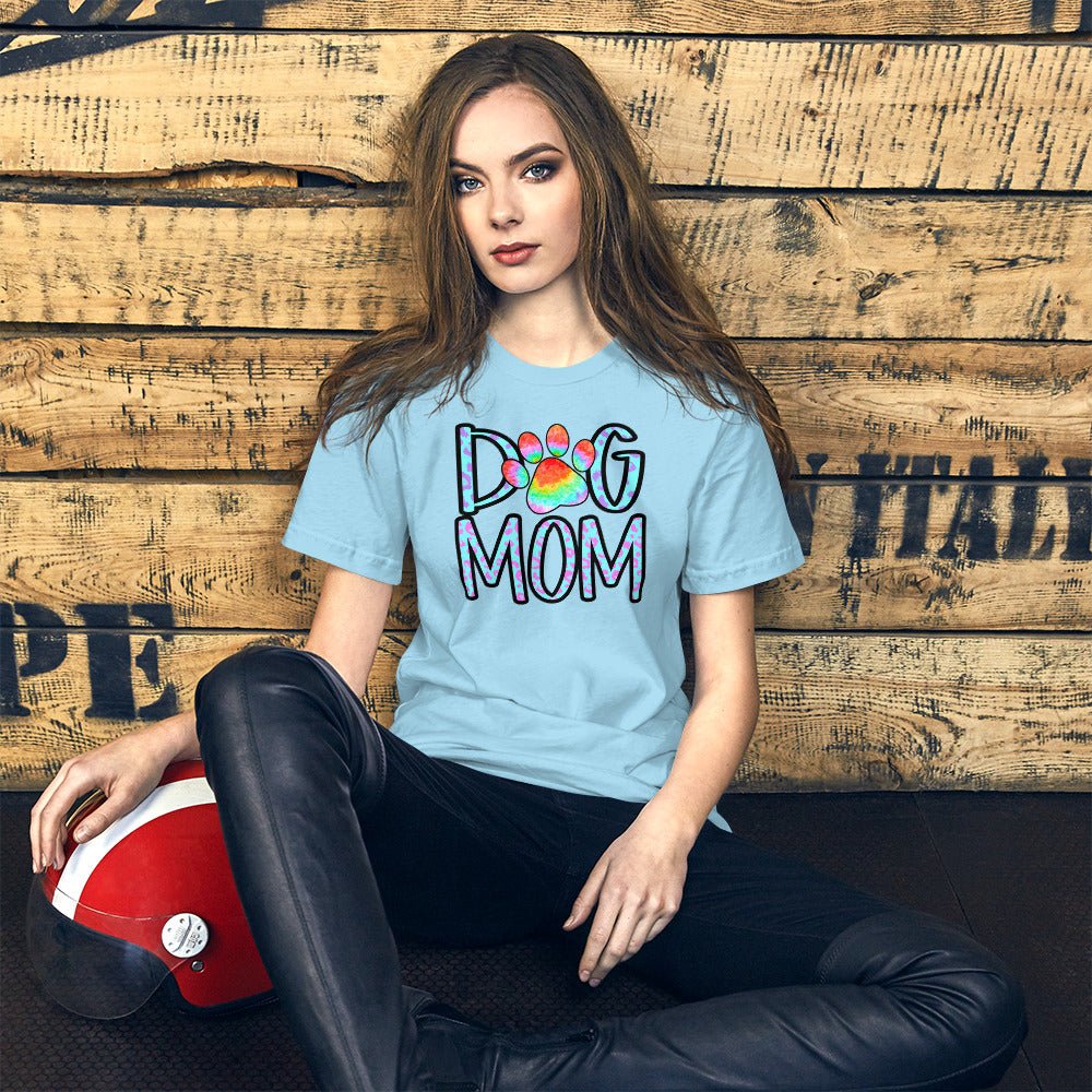 Dog Mom Tie Dye Paw T-Shirt - DoggyLoveandMore