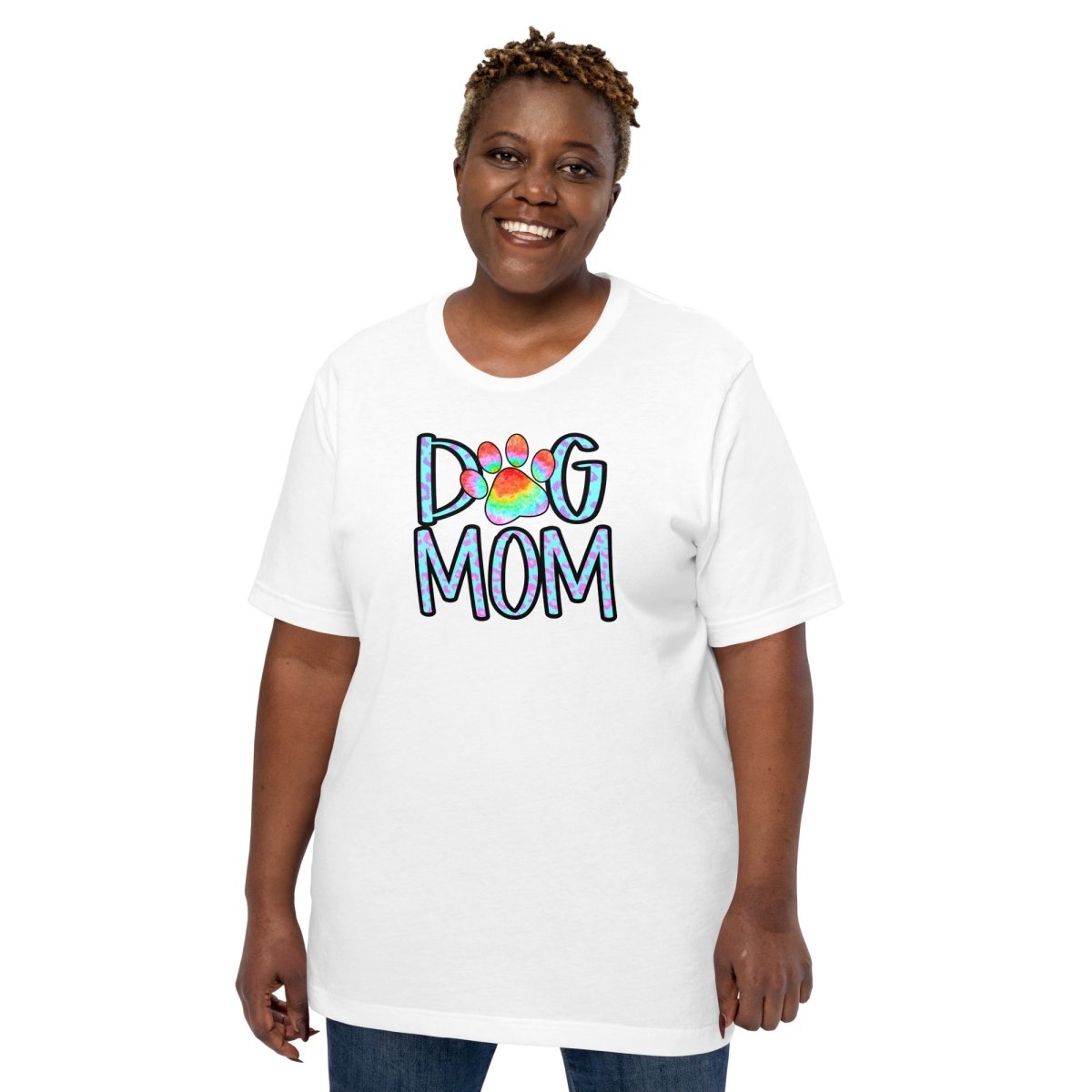 Dog Mom Tie Dye Paw T-Shirt - DoggyLoveandMore