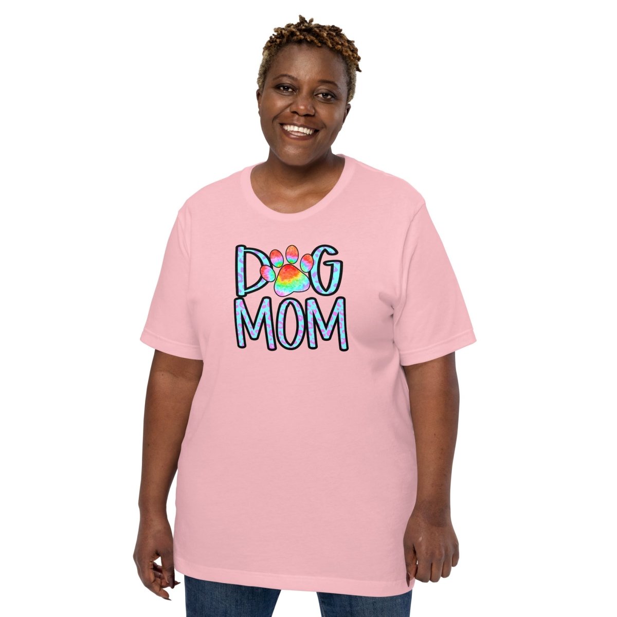 Dog Mom Tie Dye Paw T-Shirt - DoggyLoveandMore