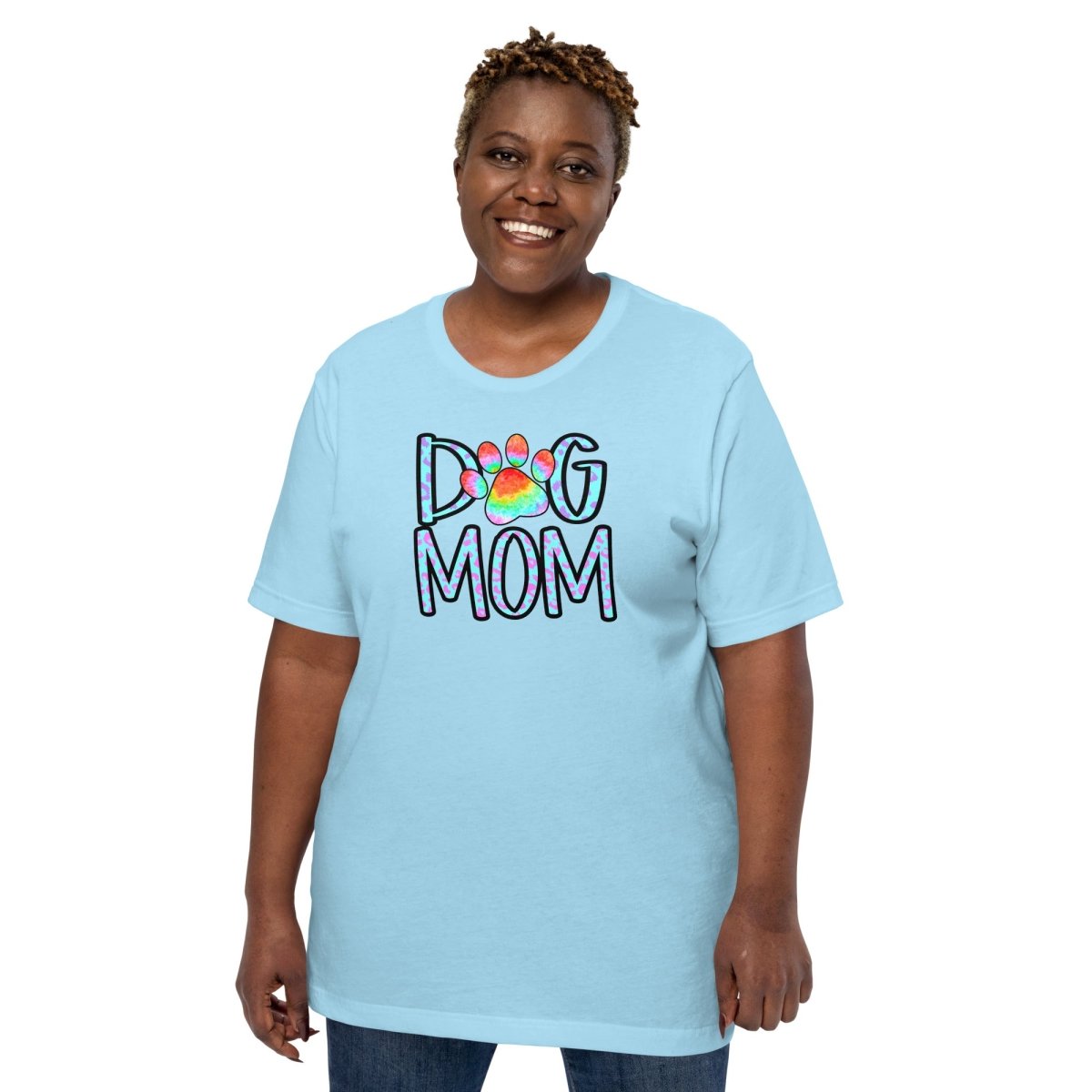 Dog Mom Tie Dye Paw T-Shirt - DoggyLoveandMore