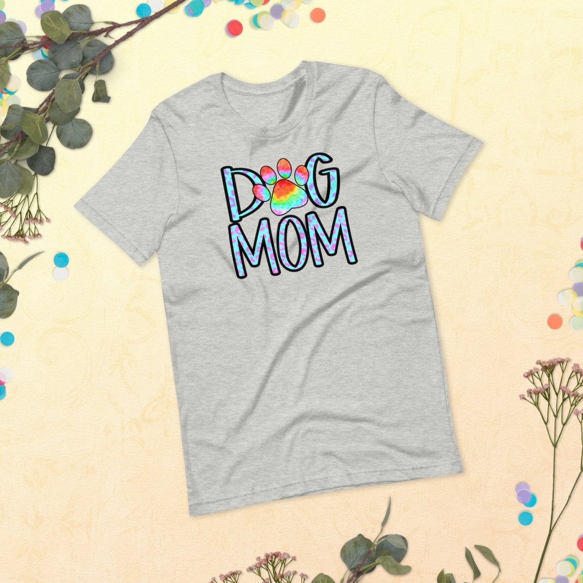 Dog Mom Tie Dye Paw T-Shirt - DoggyLoveandMore