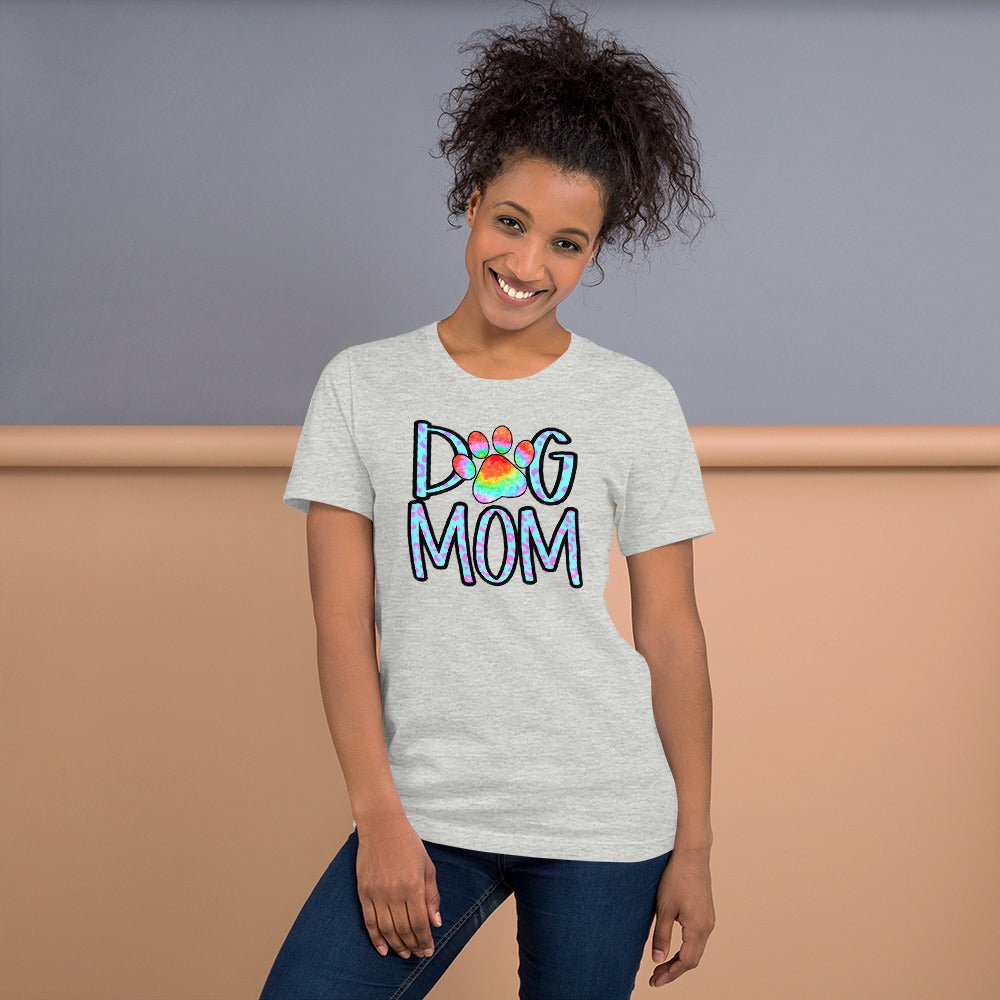 Dog Mom Tie Dye Paw T-Shirt - DoggyLoveandMore