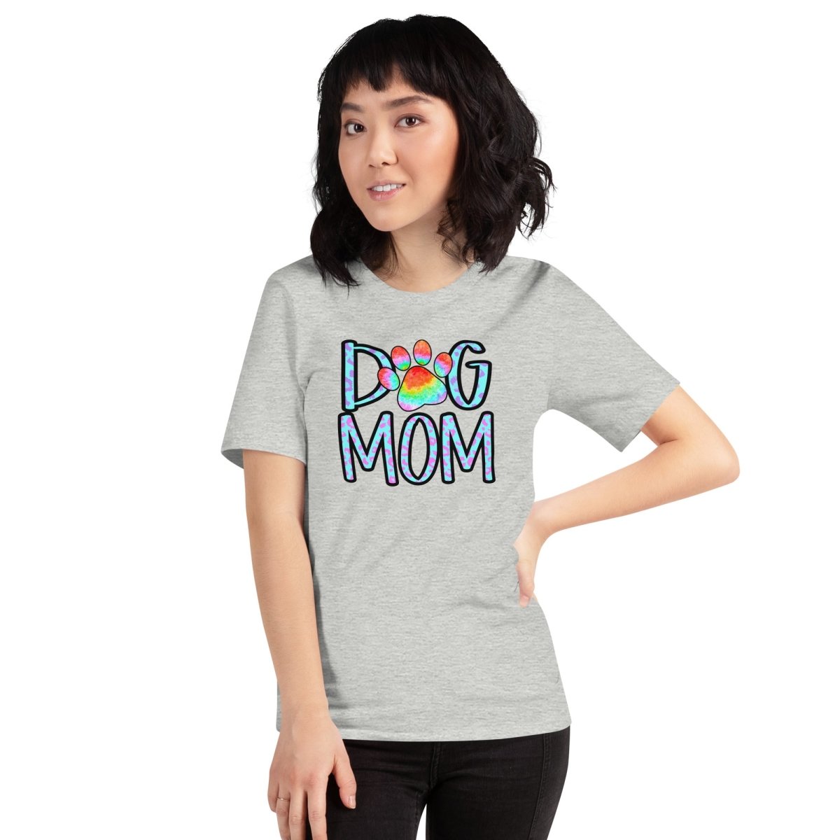 Dog Mom Tie Dye Paw T-Shirt - DoggyLoveandMore