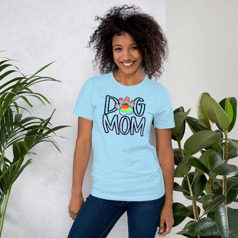 Dog Mom Tie Dye Paw T-Shirt - DoggyLoveandMore