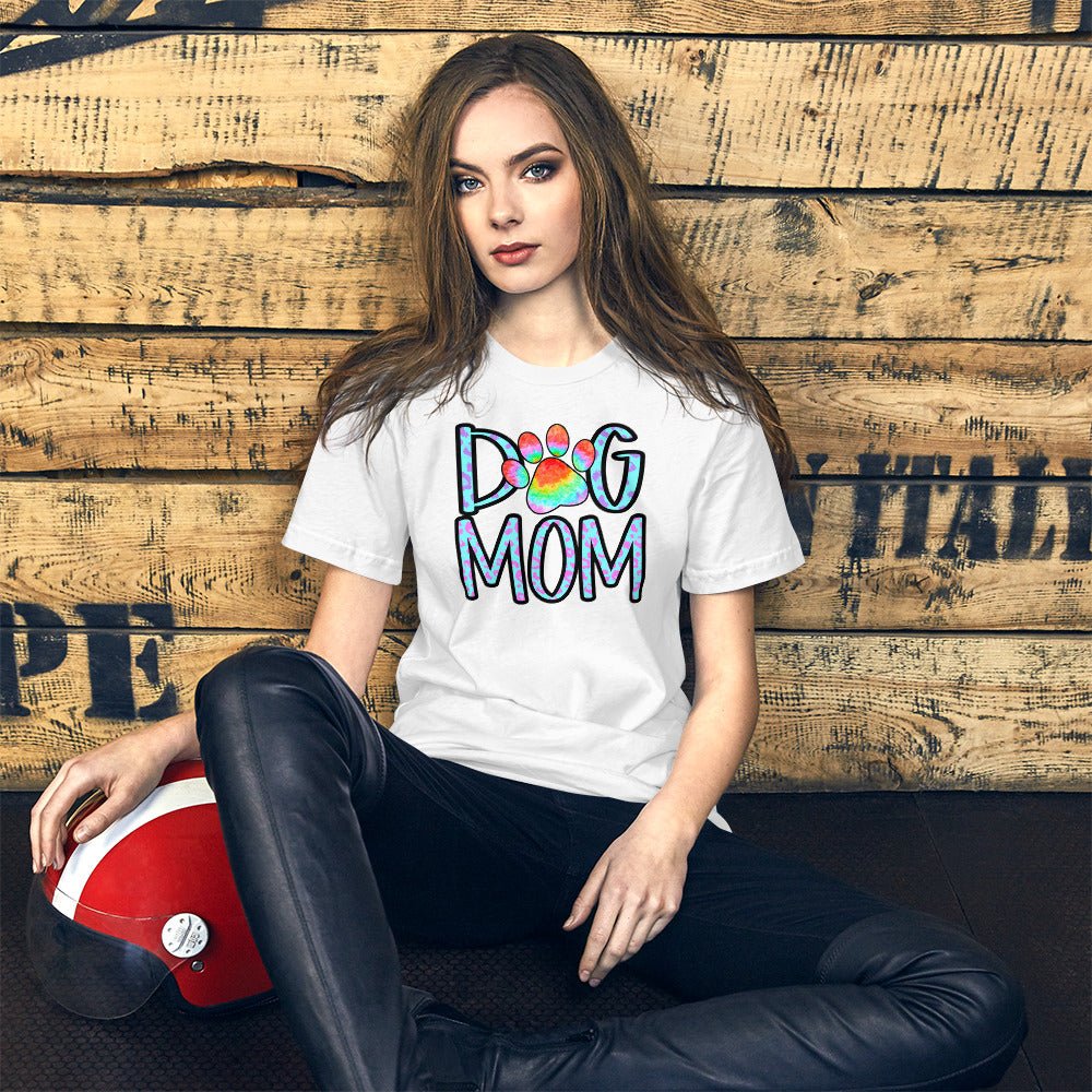 Dog Mom Tie Dye Paw T-Shirt - DoggyLoveandMore