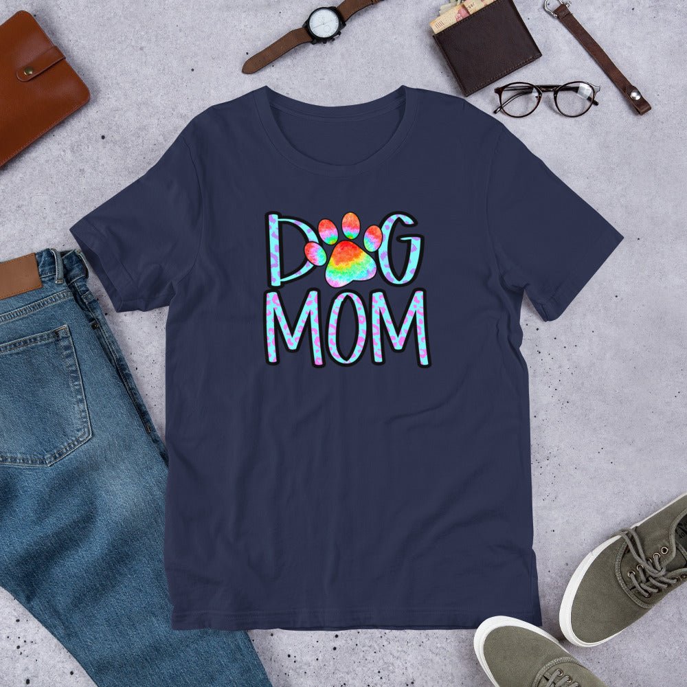 Dog Mom Tie Dye Paw T-Shirt - DoggyLoveandMore