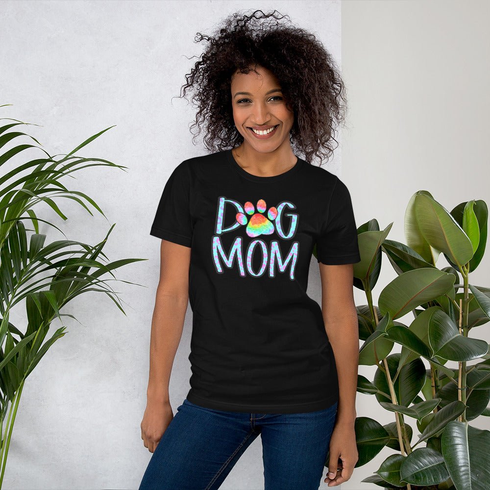 Dog Mom Tie Dye Paw T-Shirt - DoggyLoveandMore