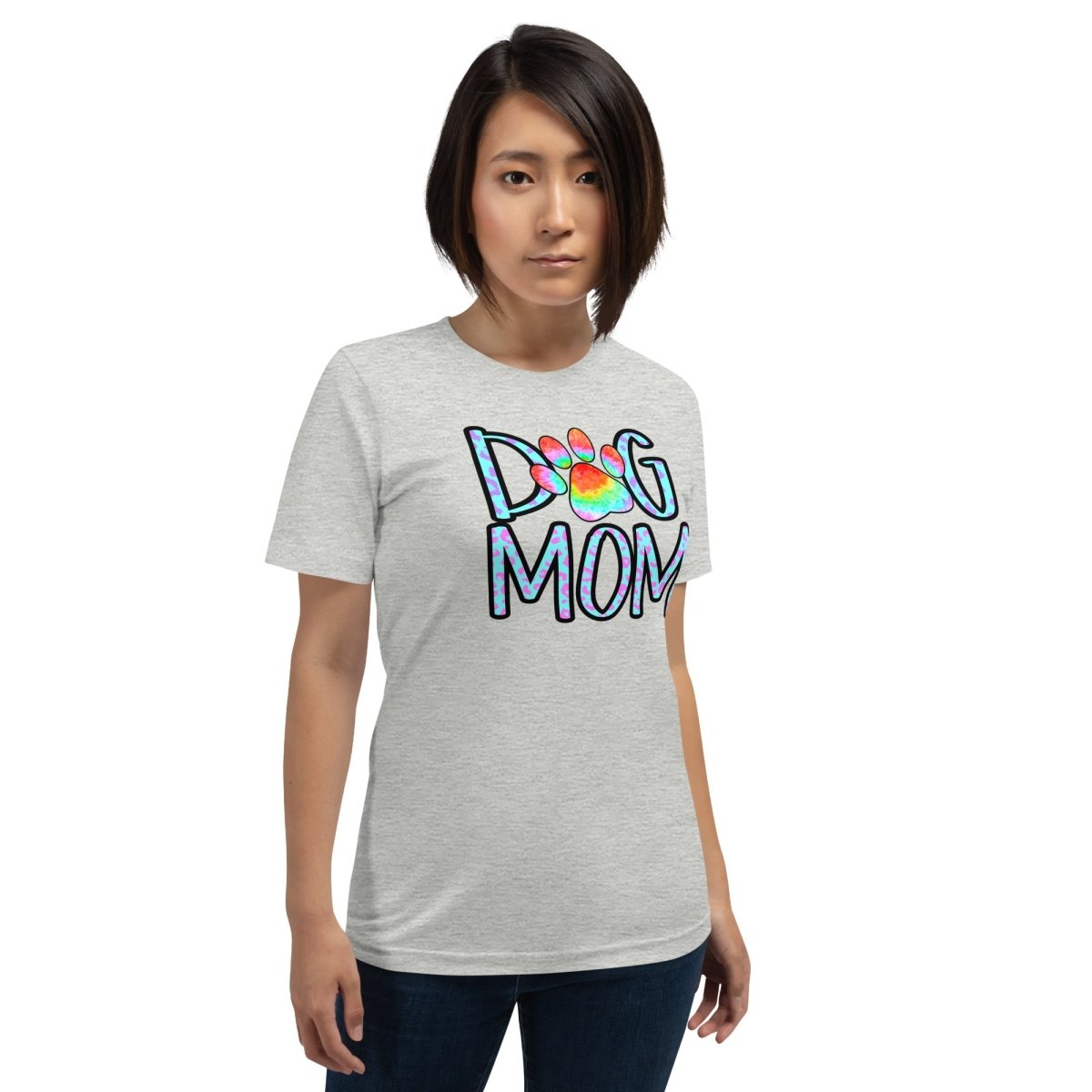 Dog Mom Tie Dye Paw T-Shirt - DoggyLoveandMore
