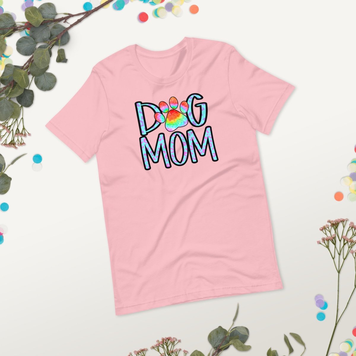 Dog Mom Tie Dye Paw T-Shirt - DoggyLoveandMore