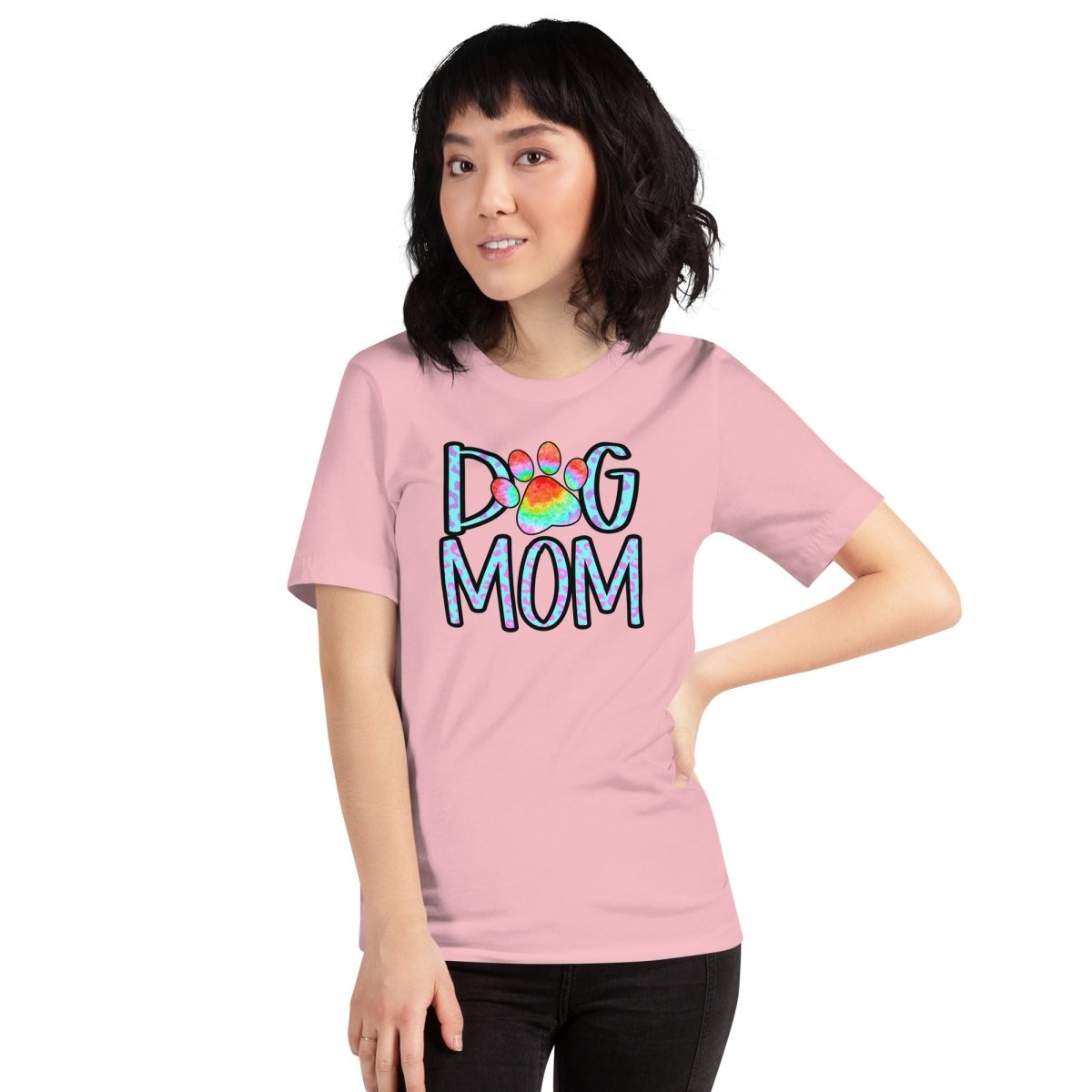 Dog Mom Tie Dye Paw T-Shirt - DoggyLoveandMore