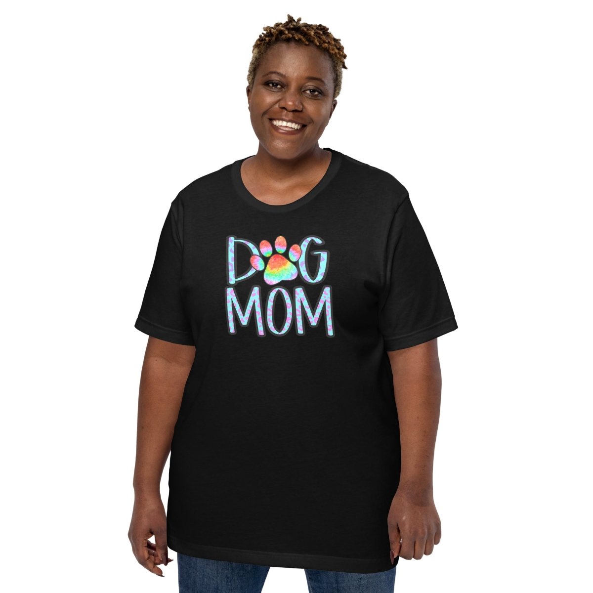 Dog Mom Tie Dye Paw T-Shirt - DoggyLoveandMore