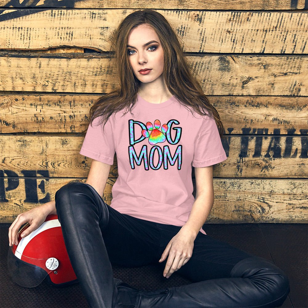 Dog Mom Tie Dye Paw T-Shirt - DoggyLoveandMore