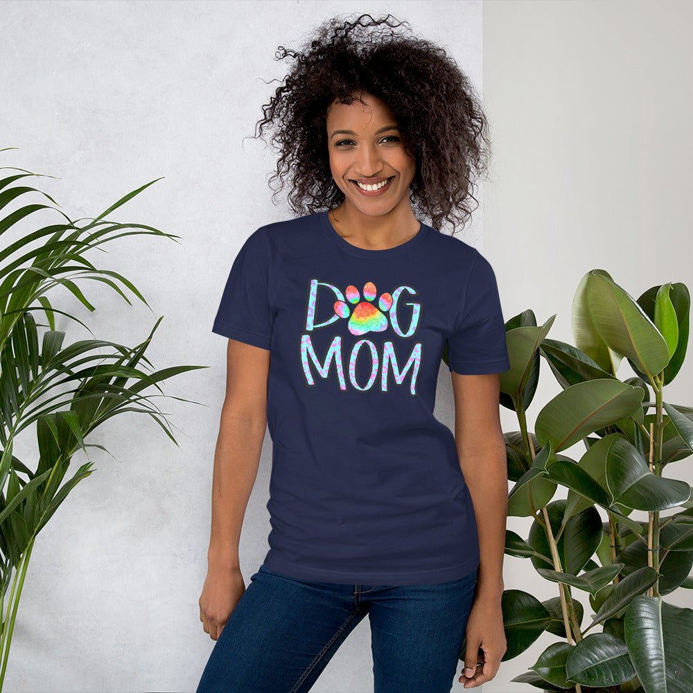 Dog Mom Tie Dye Paw T-Shirt - DoggyLoveandMore