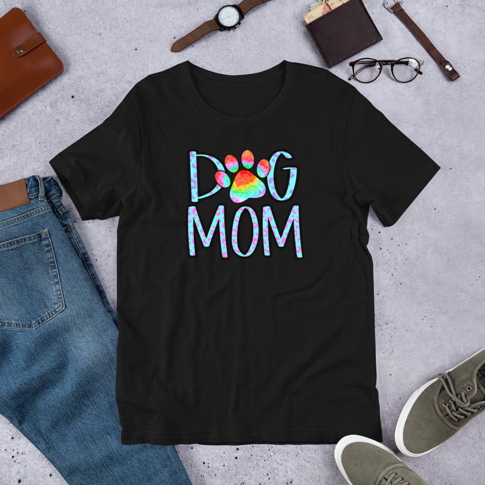 Dog Mom Tie Dye Paw T-Shirt - DoggyLoveandMore