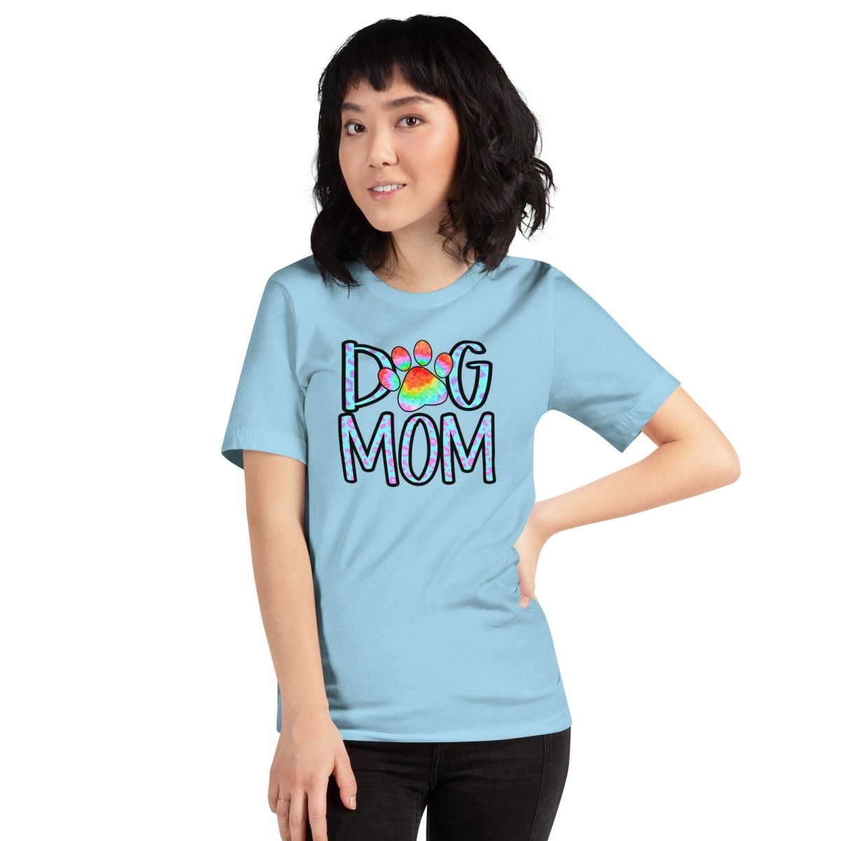 Dog Mom Tie Dye Paw T-Shirt - DoggyLoveandMore