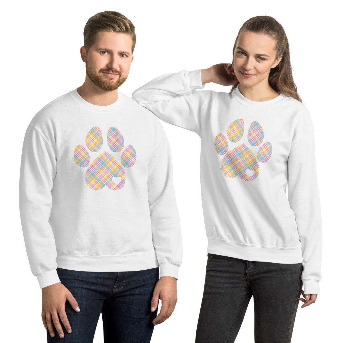 Easter Plaid Dog Paw Sweatshirt - DoggyLoveandMore