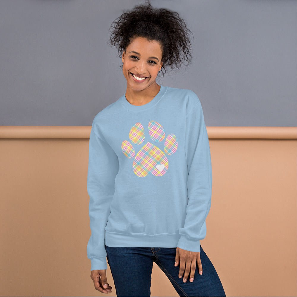 Easter Plaid Dog Paw Sweatshirt - DoggyLoveandMore