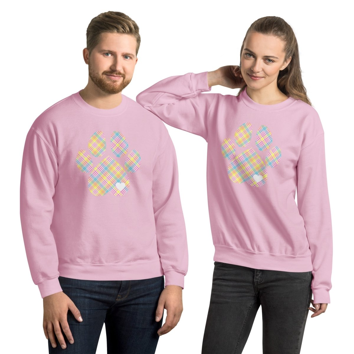 Easter Plaid Dog Paw Sweatshirt - DoggyLoveandMore