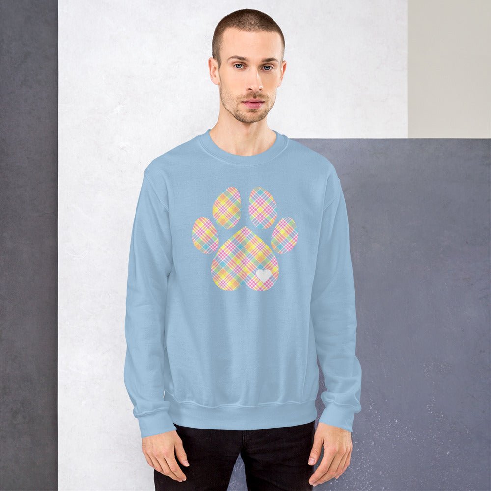 Easter Plaid Dog Paw Sweatshirt - DoggyLoveandMore