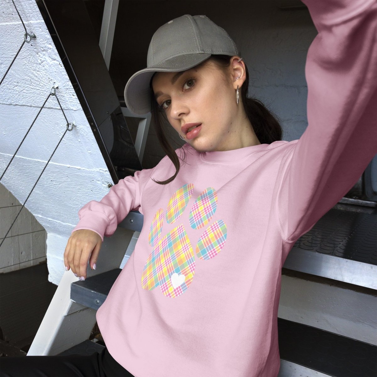 Easter Plaid Dog Paw Sweatshirt - DoggyLoveandMore