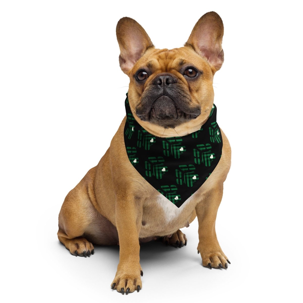 Green Buffalo Plaid Dog Paw Bandana - DoggyLoveandMore