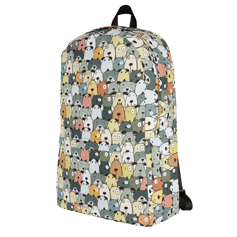 Green Cartoon Dogs Backpack - DoggyLoveandMore