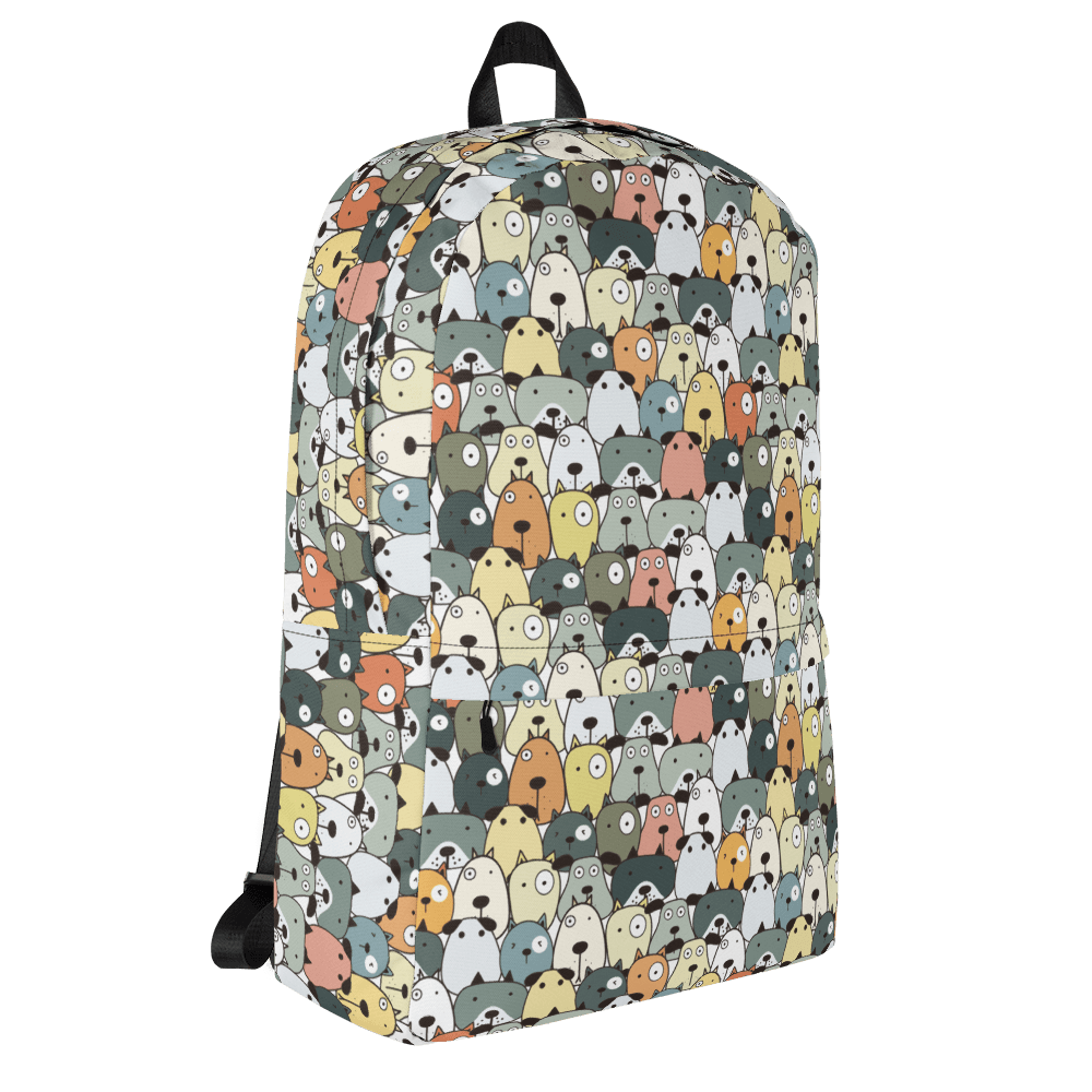 Green Cartoon Dogs Backpack - DoggyLoveandMore